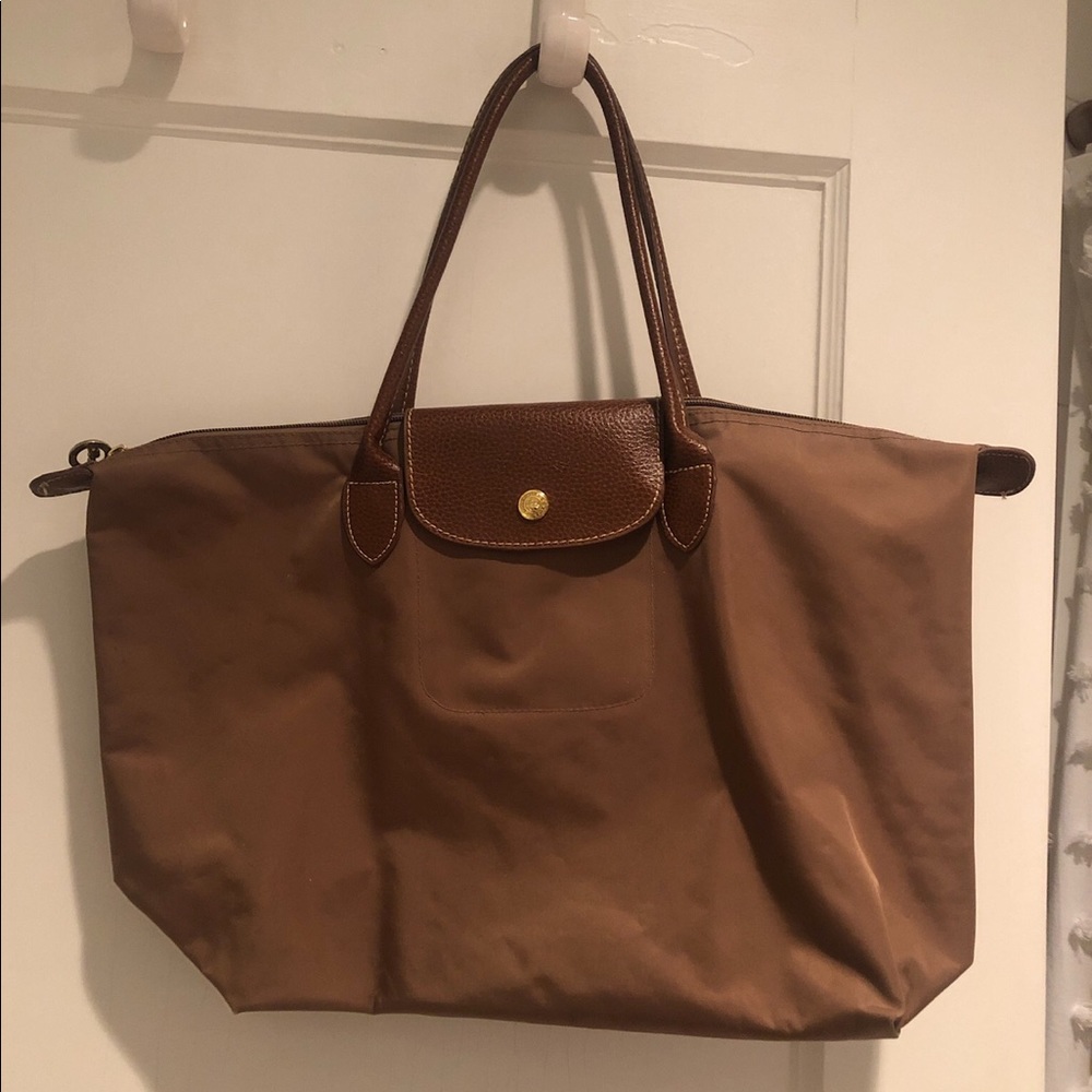 Authentic small beige longchamp bag